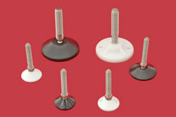 Adjustable feet with plastic bases (most stem sizes)